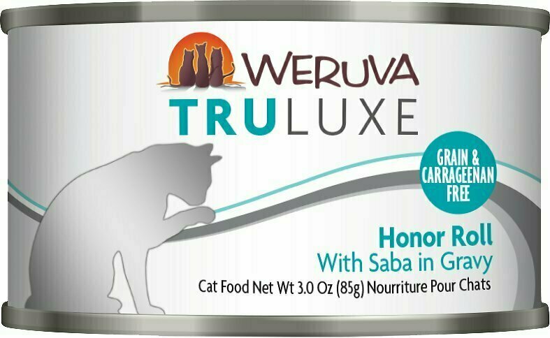 Weruva Cat Truluxe Honor Roll with Saba in Gravy Grain-Free Wet Cat Food - 3 oz.