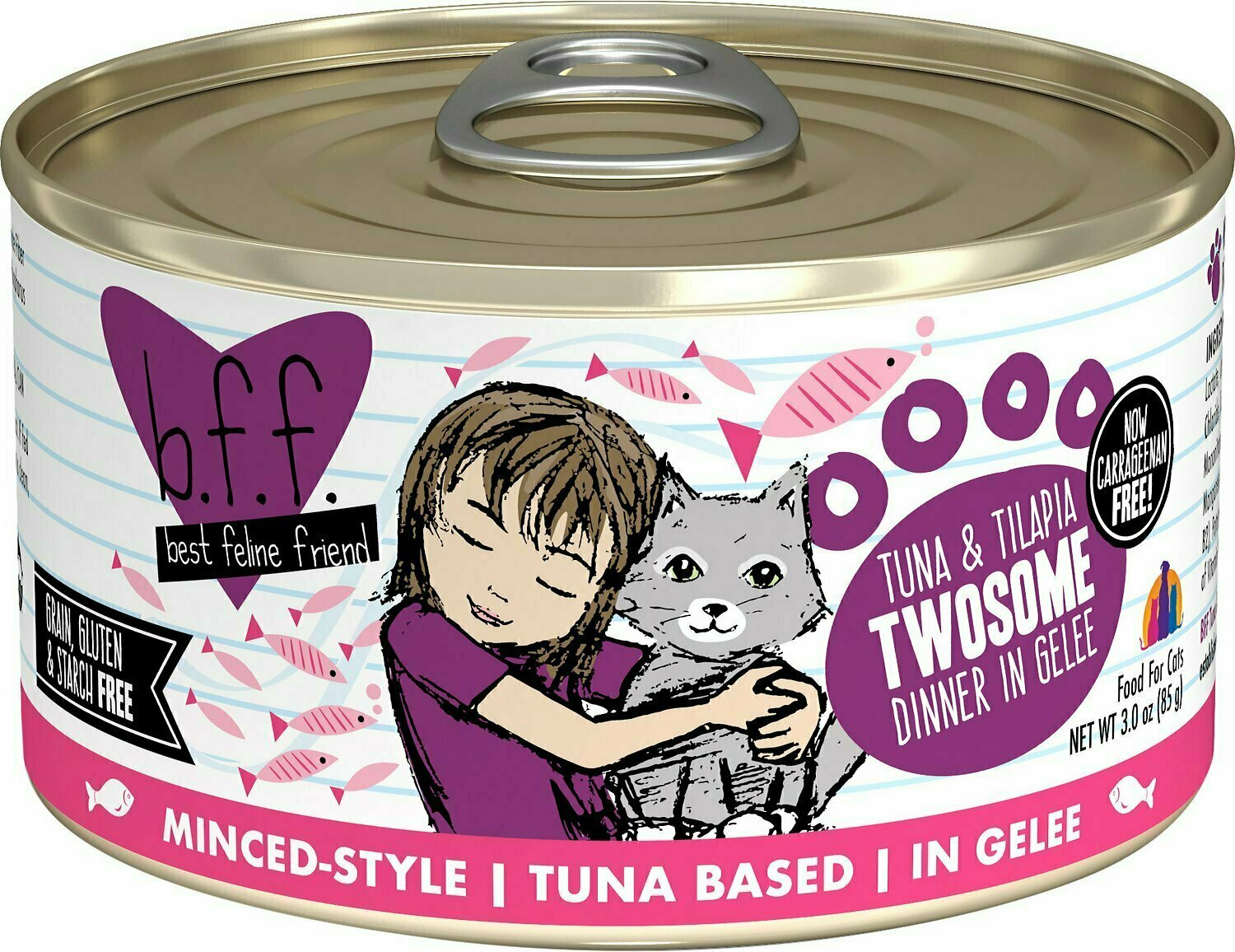 Weruva Best Feline Friend - B.F.F. Originals Twosome Tuna &amp; Tilapia Dinner in Gelee Grain-Free Wet Cat Food - 3 oz.