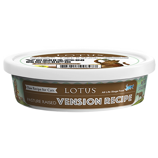 Lotus Pasture-Raised Venison Recipe Raw Cat Food - 3.5 oz.