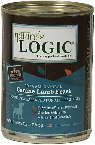 Nature&#39;s Logic Canine Lamb Feast Grain-Free Canned Dog Food - 13.2 oz.