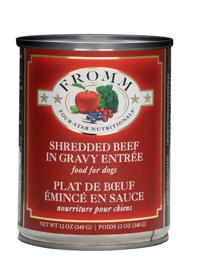 Fromm Four Star Shredded Beef in Gravy Entree Wet Dog Food 12 oz.