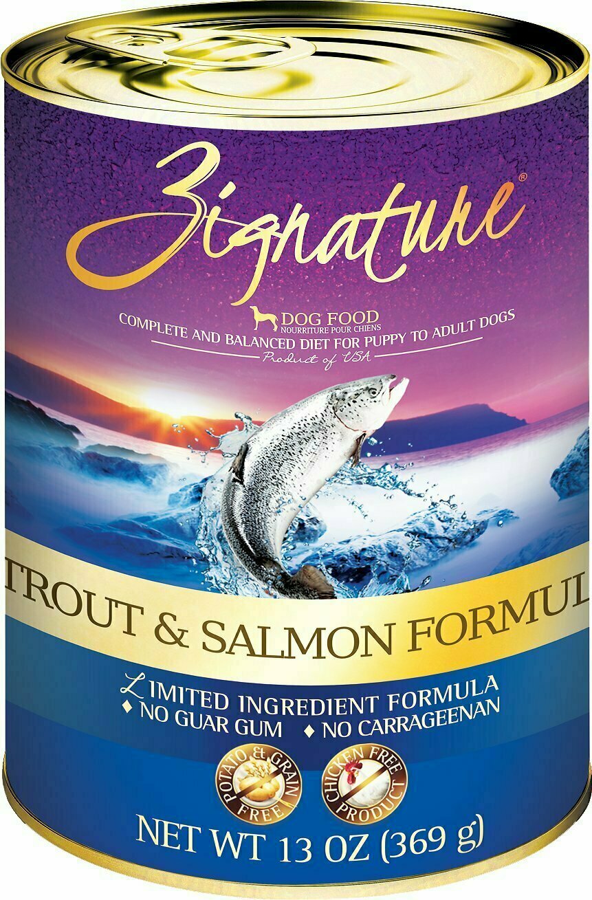 Zignature Trout &amp; Salmon Limited Ingredient Formula Grain-Free Canned Dog Food - 13 oz.