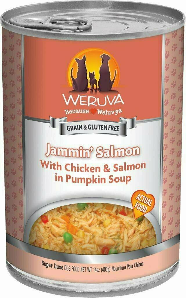 Weruva Dog Classic Jammin&#39; Salmon with Chicken &amp; Salmon in Pumpkin Soup Grain-Free Wet Dog Food - 14 oz.