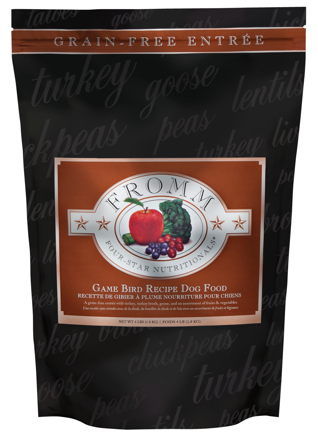 Fromm Four-Star Game Bird Recipe Grain Free Dog Food, 4 Pounds