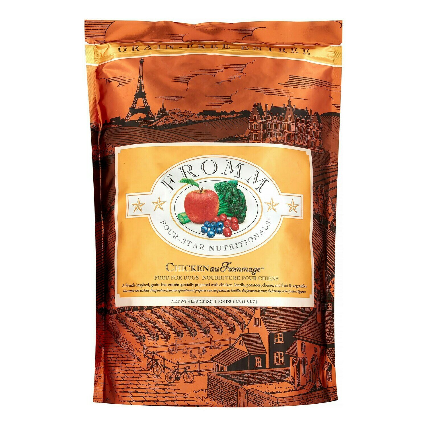 Fromm Grain-Free Four Star Chicken au Frommage Recipe Dry Dog Food -  4 Pound