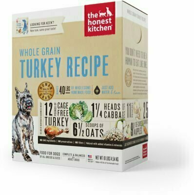 The Honest Kitchen Whole Grain Turkey Recipe Dehydrated Dog Food - 10 Pound Box