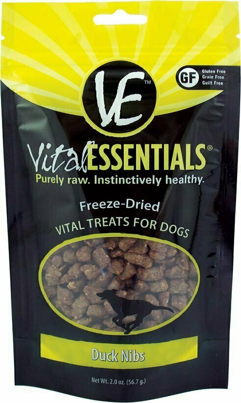 Vital Essentials Duck Nibs Freeze-Dried Dog Treats - 2 oz. Bag