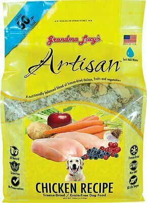 Grandma Lucy&#39;s Artisan Grain-Free Chicken Freeze-Dried Dog Food - 10 Pound Bag