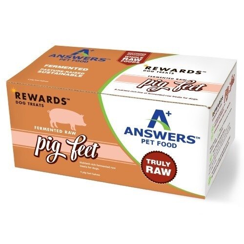 Answers Rewards Fermented Raw Pig Feet Frozen Dog  Treat - 4-count