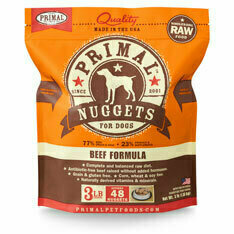 Primal Raw 1 oz. Nuggets Beef Formula Raw Frozen Dog Food - 3 Pounds