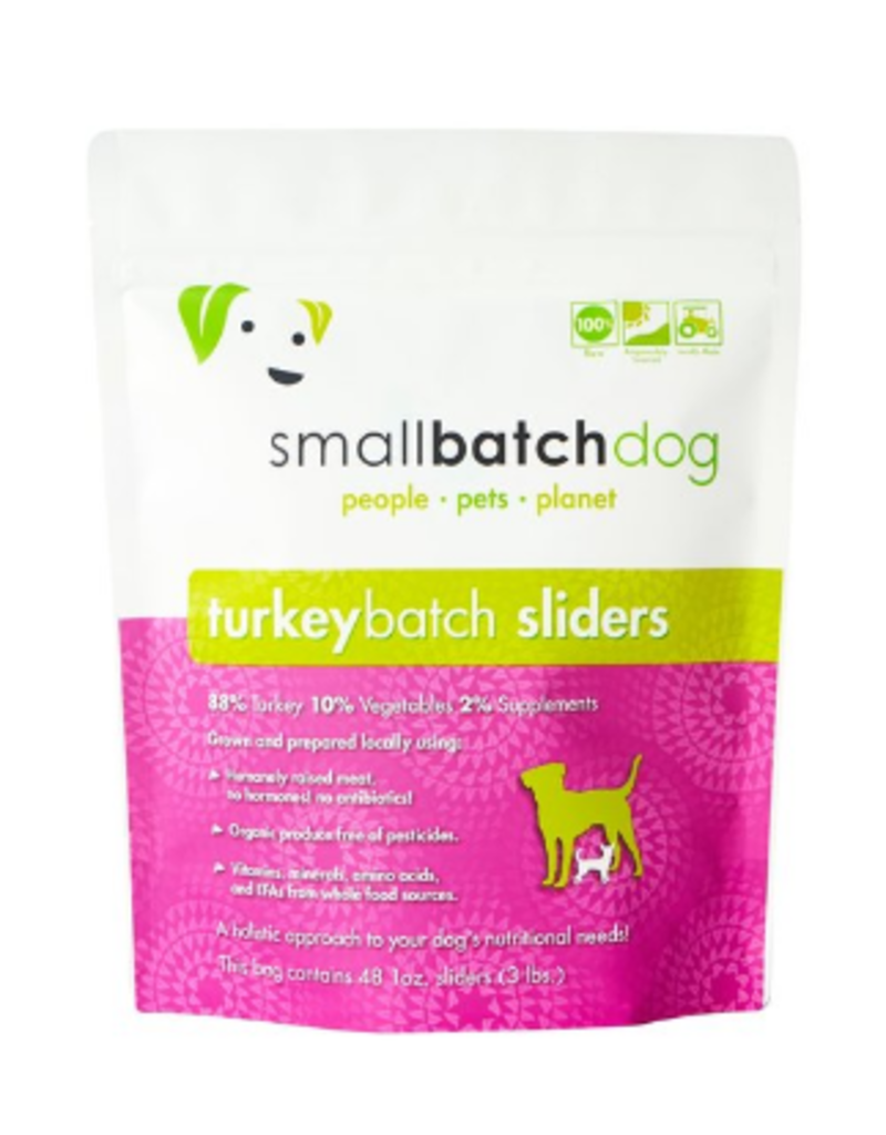 Small Batch Dog Turkey Batch Sliders Raw Frozen Dog Food - 3 Pound