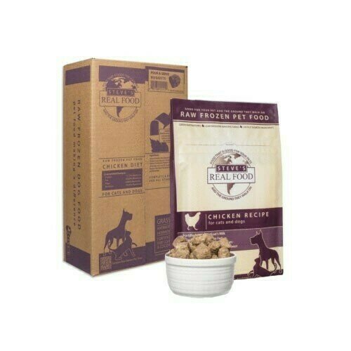 Steve&#39;s Raw Frozen Chicken Recipe Dog &amp; Cat Food - Nuggets - 5 Pound
