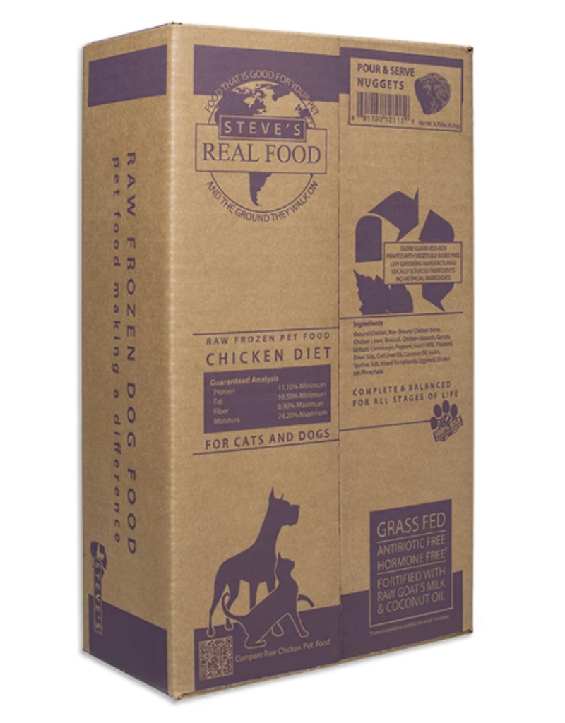 Steve&#39;s Real Food Frozen Chicken Patties Raw Dog Food - 13.5 Pound