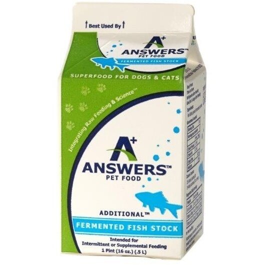 Answers Additional Fermented Fish Stock for Dogs &amp; Cats - 1 Pint