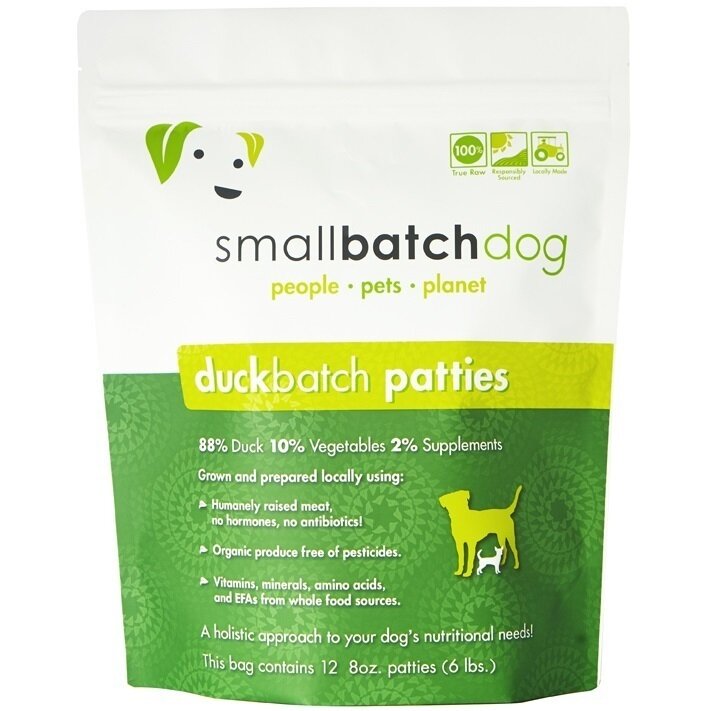 Small Batch Dog Duck Batch 8 oz. Patties Raw Frozen Dog Food - 6 Pound