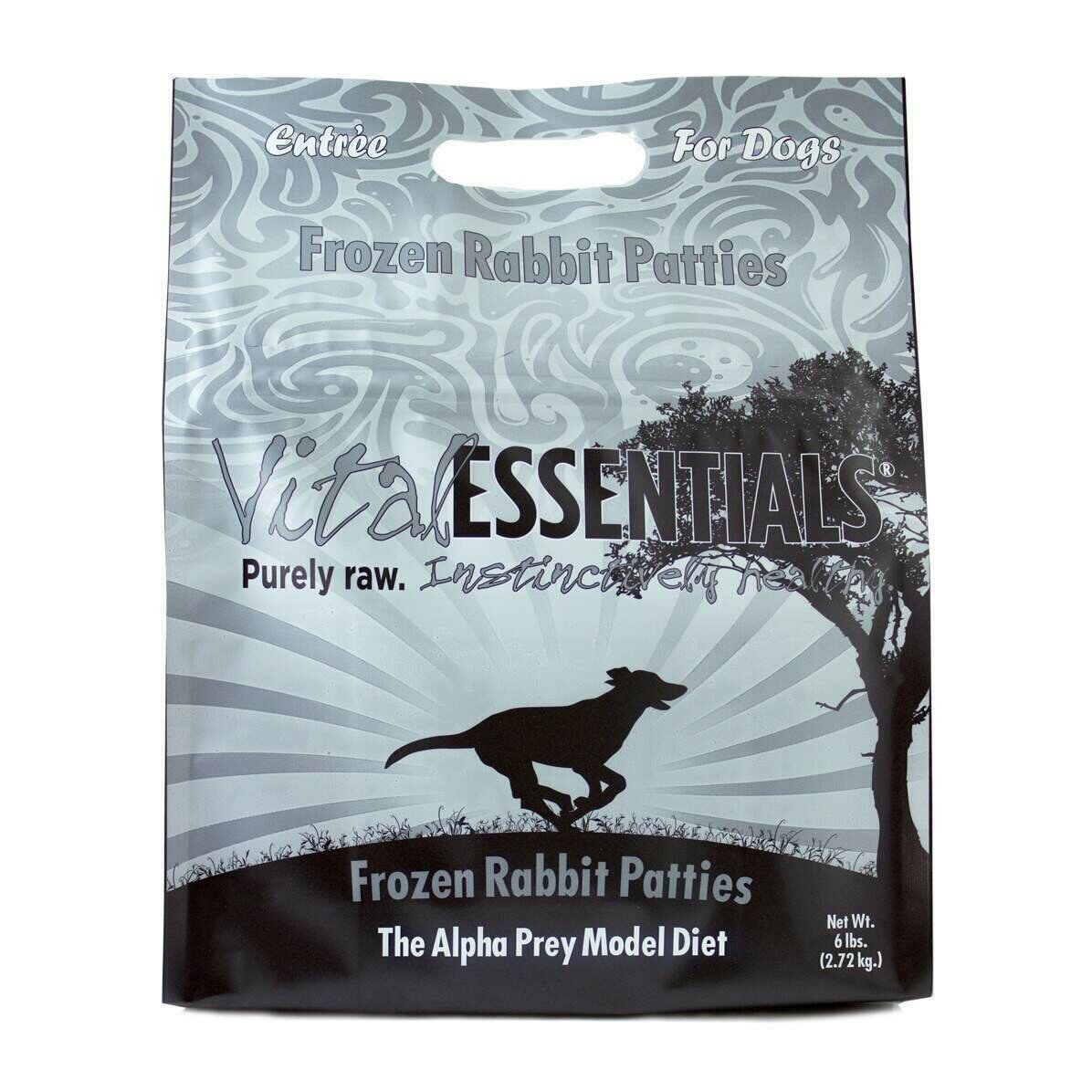 Vital Essentials Rabbit Patties Frozen Grain Free Dog Food - 6 Pound