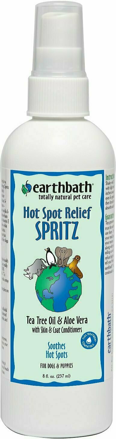 Earthbath Tea Tree Oil &amp; Aloe Vera Hot Spot Relief Spritz for Dogs - 8 oz. Bottle