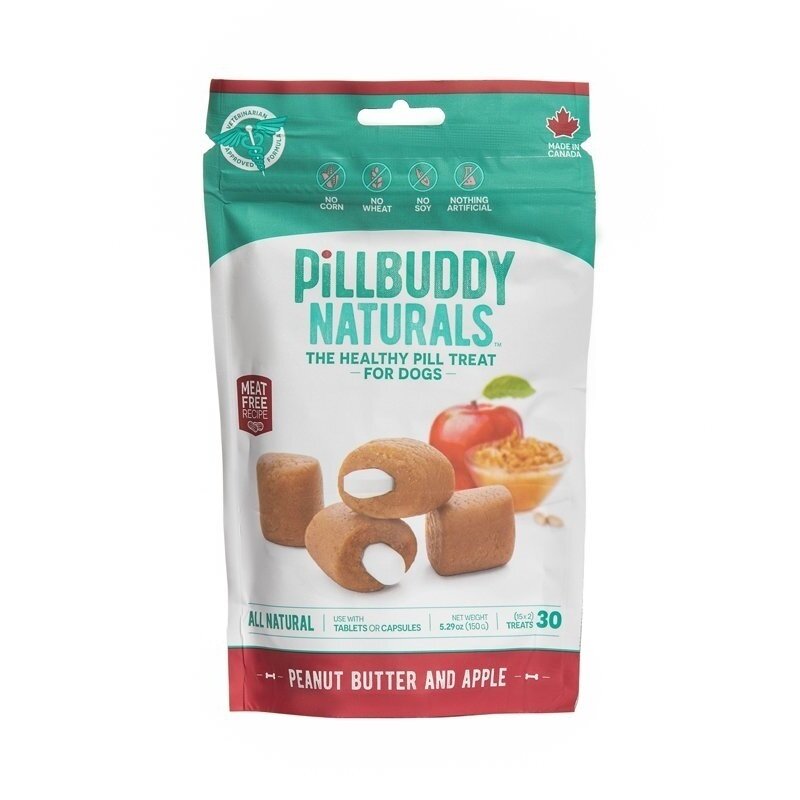 Presidio Natural Pet Company Pill Buddy Naturals - Peanut Butter &amp; Apple Recipe Pill / Capsule Treats for Dogs 5.29 oz