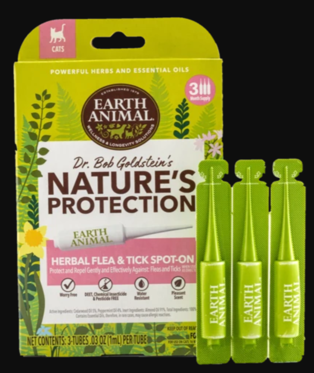Earth Animal Nature’s Protection Flea &amp; Tick Herbal Spot-On For Cats - 3 oz