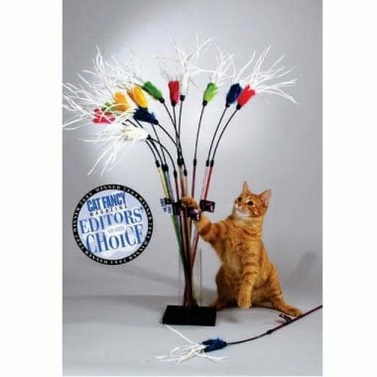 Vee Enterprises Purrfect Feather Bouncer Cat Toy, 31&quot; X 1.5&quot; X 1.5&#39;&#39;