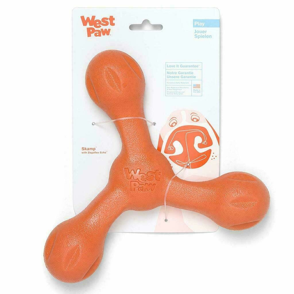 West Paw Skamp Fetch Dog Toy - Orange