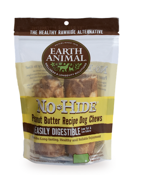 Earth Animal No-Hide Peanut Butter Chew Dog Treat - 4&quot; 2-pack