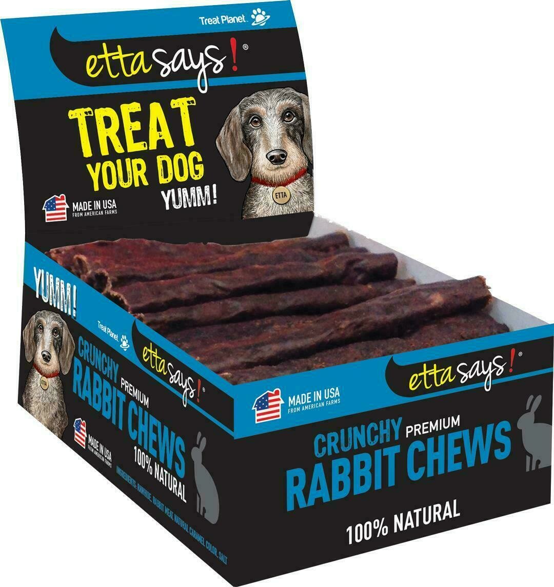 Etta Says! Crunchy Rabbit Chews Dog Treats - 36 count