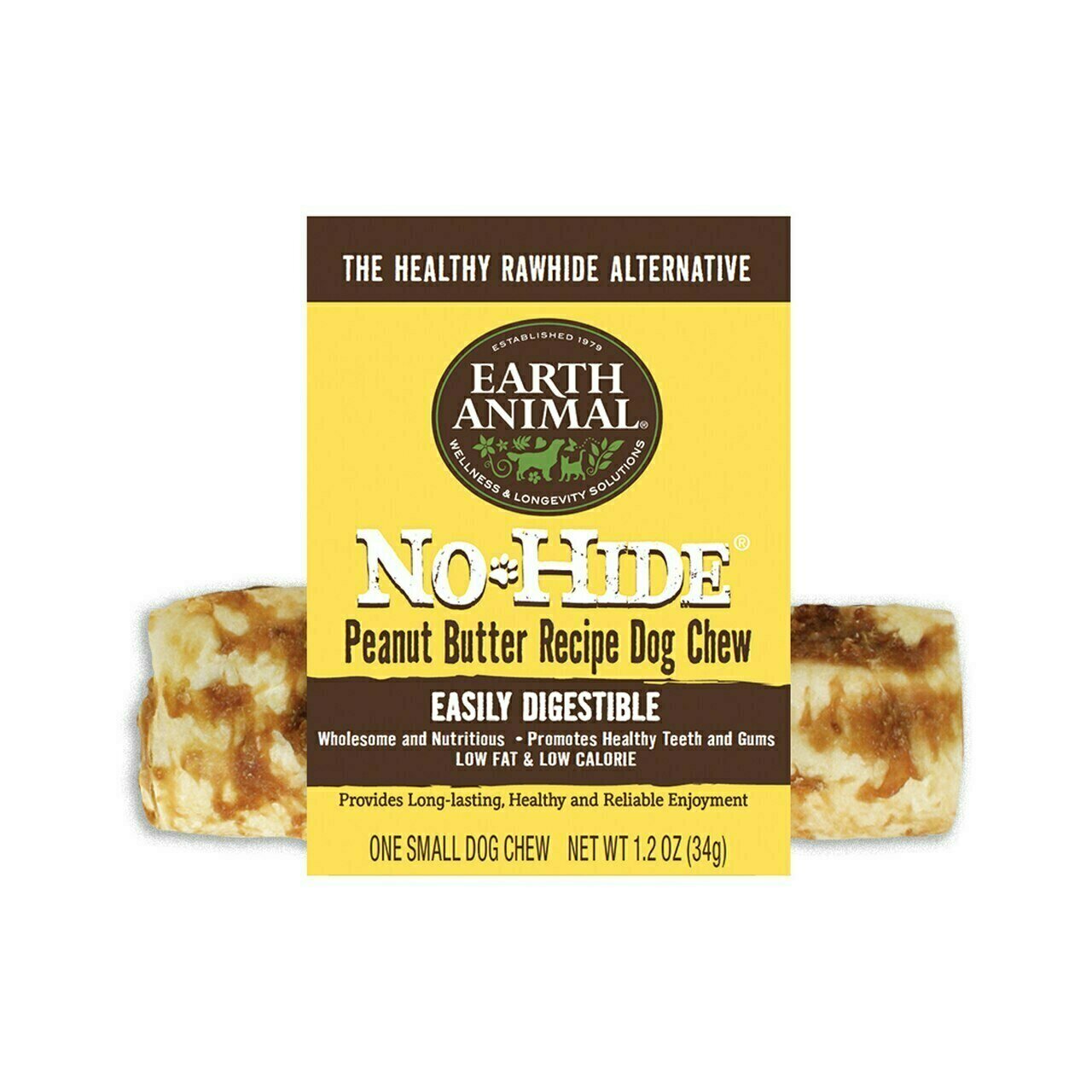 Earth Animal No-Hide Peanut Butter Chew Dog Treat - 4&quot;