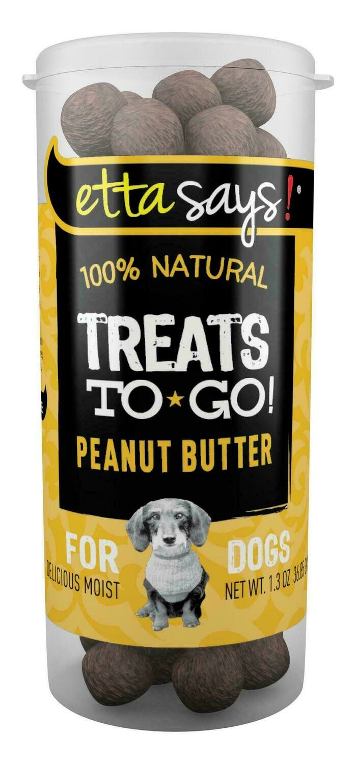 Etta Says! 100% Natural Treats To Go! Peanut Butter Dog Treats - 1.3-oz vial - 1 Items