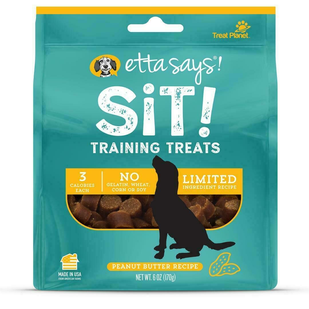 Etta Says! Sit! Training Treats Peanut Butter Recipe Dog Treats - 6-oz