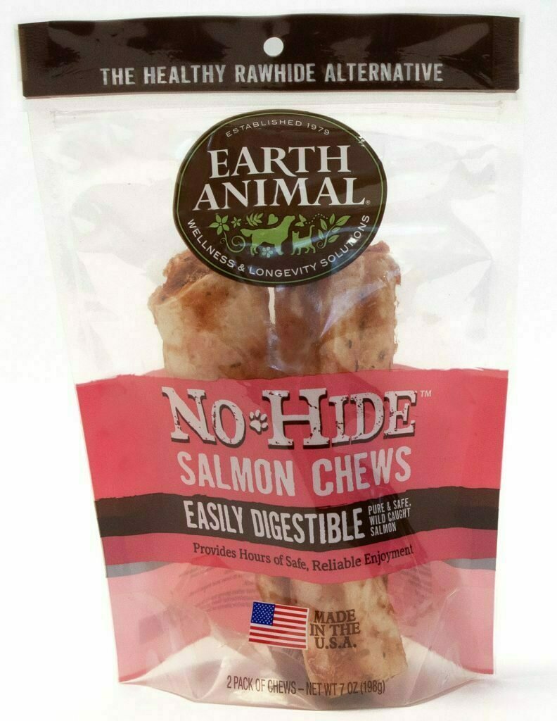 Earth Animal No-Hide Salmon Chew Dog Treat - 7&quot; 2-pack