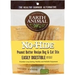 Earth Animal No-Hide Peanut Butter Stix Chew Dog Treat - 10-pack