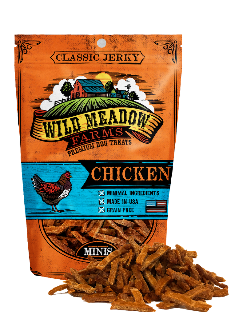 Wild Meadow Farms Classic Jerky Minis Chicken Grain Free Dog Treats - 4 oz.