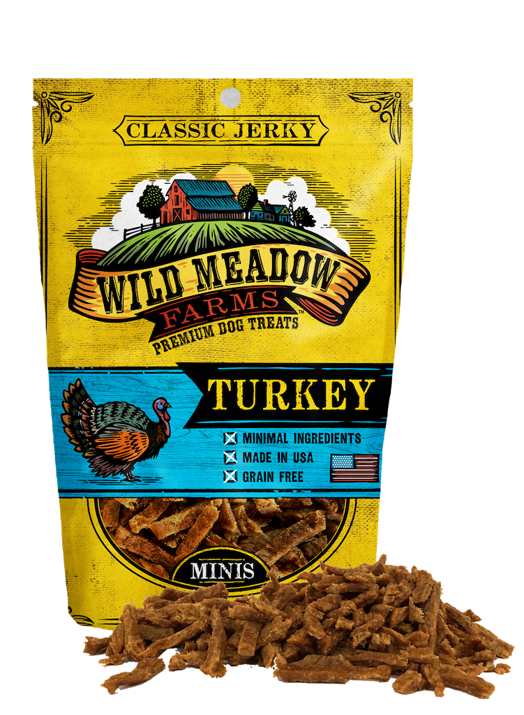 Wild Meadow Farms Classic Jerky Minis Turkey Grain Free Dog Treats - 4 oz.