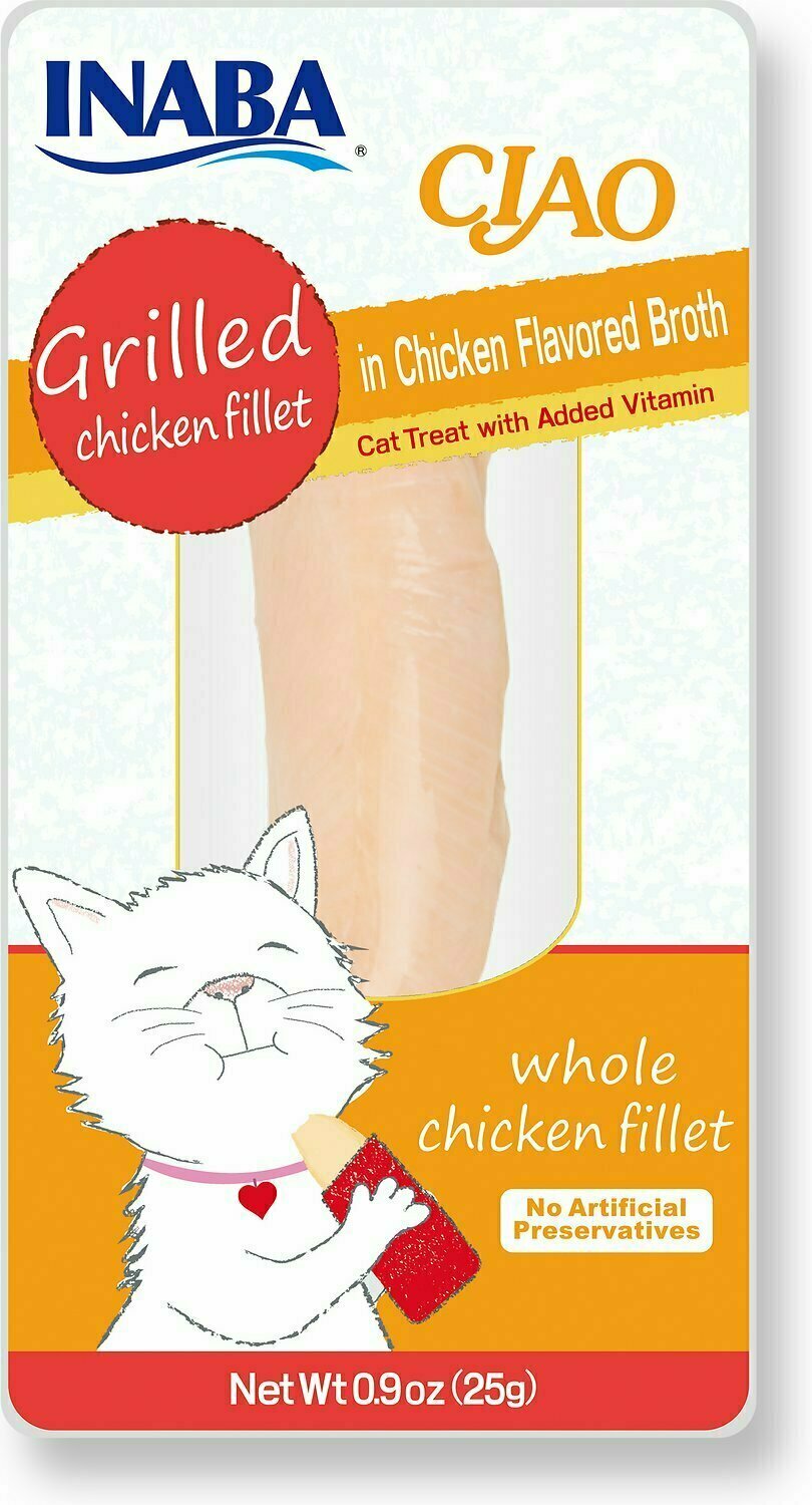 Inaba Ciao Grain-Free Grilled Chicken Fillet in Chicken Flavored Broth Cat Treat