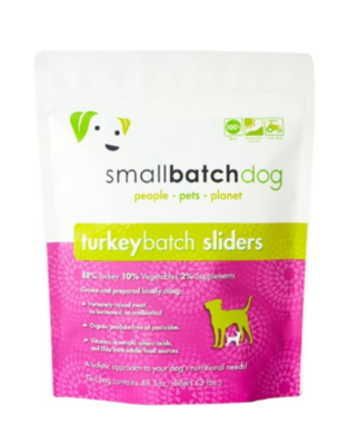 Small Batch Dog Turkey Batch Sliders Raw Frozen Dog Food - 3 Pound