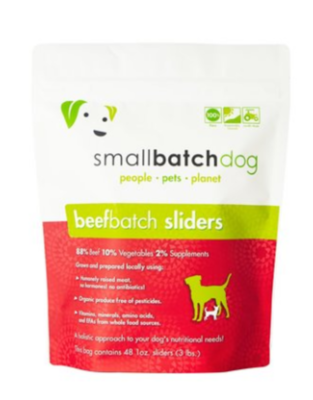 Small Batch Frozen Sliders Beef Dog Food - 3 Pounds