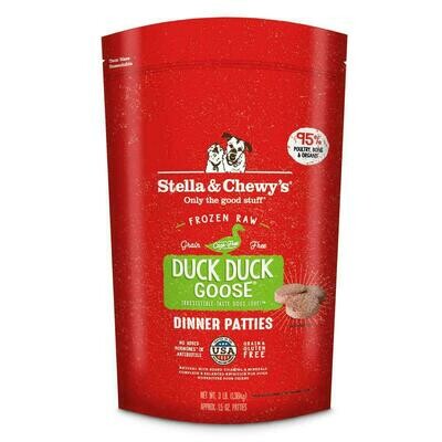 Stella &amp; Chewy&#39;s Duck Duck Goose 1.5 oz. Dinner Patties Grain-Free Raw Frozen Dog Food - 3 Pound