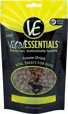 Vital Essentials Duck Nibs Freeze-Dried Dog Treats - 2 oz. Bag