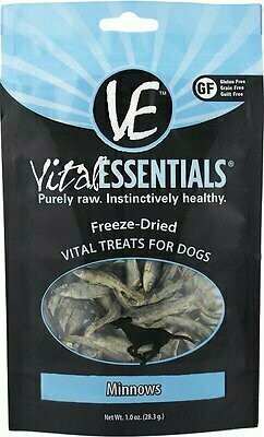 Vital Essentials Freeze Dried Dog Treats, Dried Minnows 2.5 oz