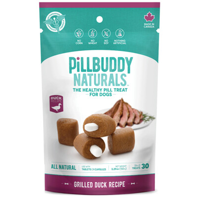 Presidio Natural Pet Company Pill Buddy Naturals Grilled Duck Recipe Pill / Capsule Treats for Dogs 5.29 oz