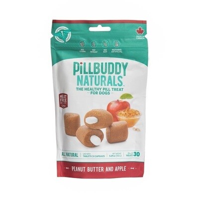 Presidio Natural Pet Company Pill Buddy Naturals - Peanut Butter &amp; Apple Recipe Pill / Capsule Treats for Dogs 5.29 oz