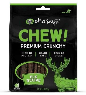 Etta Says! Chew! Premium Crunchy Elk Recipe Dog Treats - 4.5-oz