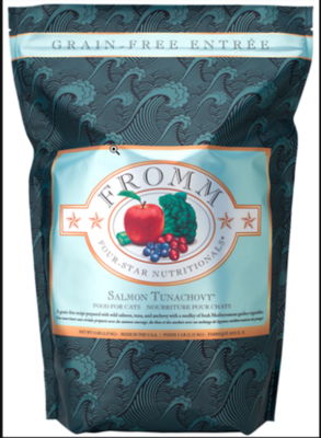 Fromm Four Star Grain Free Salmon Tunachovy Recipe Dry Cat Food - 4 pound