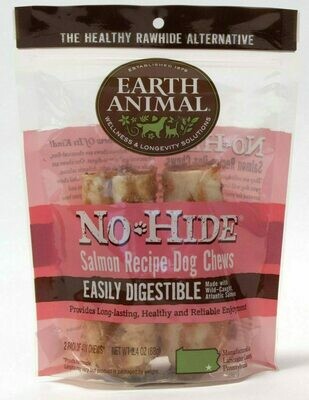 Earth Animal No-Hide Salmon Chew Dog Treat - 4&quot; 2-pack