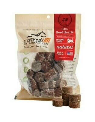 Momentum Carnivore Nutrition Beef Hearts Freeze Dried Grain Free Cat &amp; Dog Treats - 3 oz.