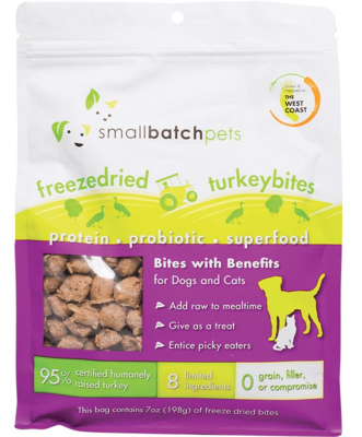 Small Batch Freeze-Dried Small Turkey Bites Dog Treats - 7 oz.