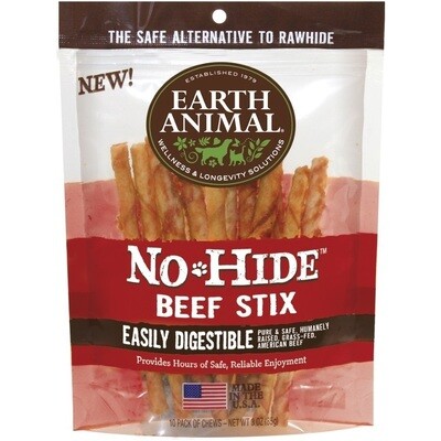Earth Animal No-Hide Beef Stix Chew Dog Treat - 10-pk