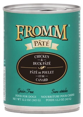 Fromm Gold Grain-Free Chicken and Duck Pate Canned Dog Food - 12.2 oz.