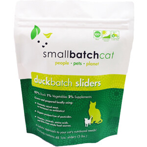 Small Batch Cat Duck Batch 1 oz. Sliders Raw Frozen Cat Food - 3 Pound